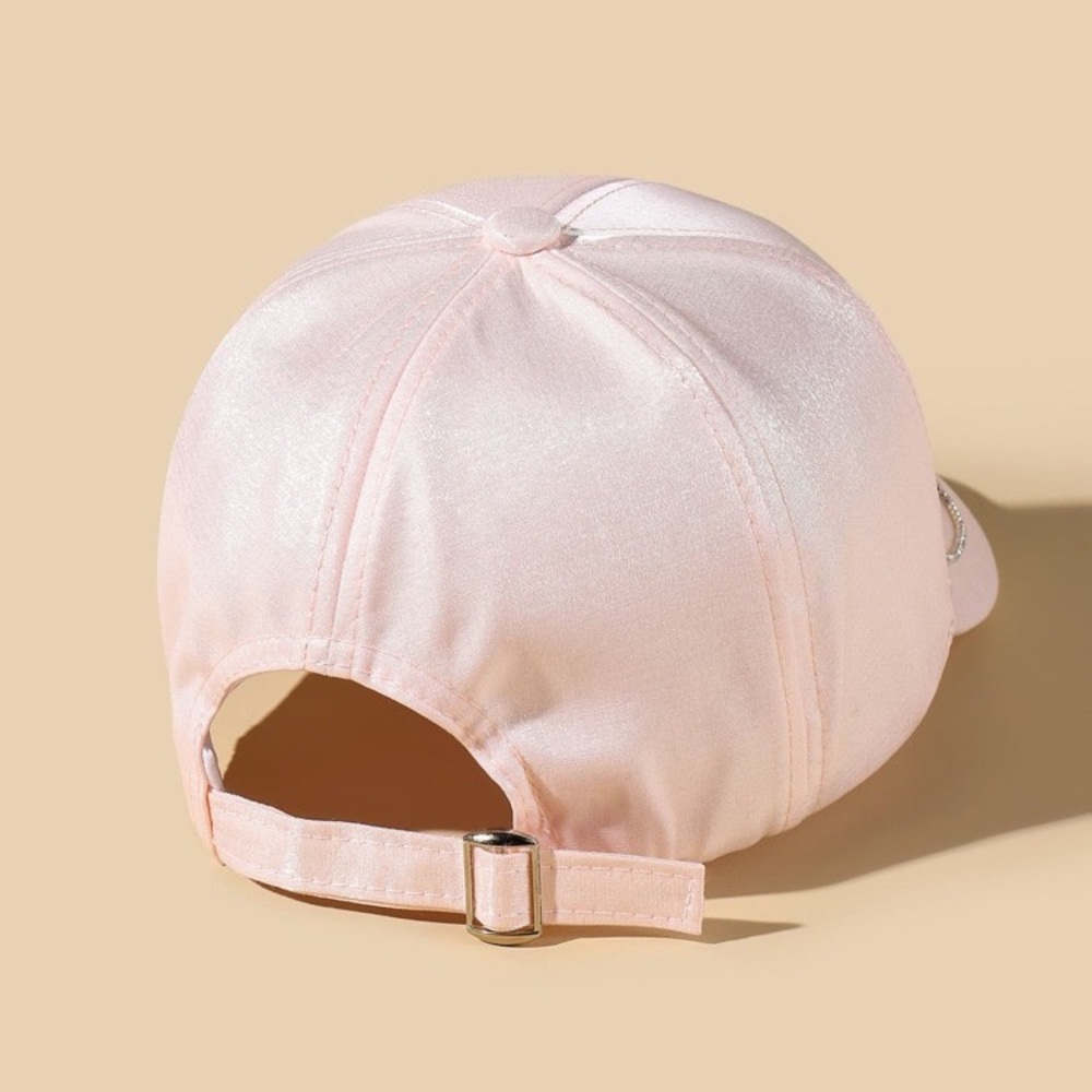 Pink Rhinestone & Butterfly Decor Baseball Cap - Picture 2 of 4